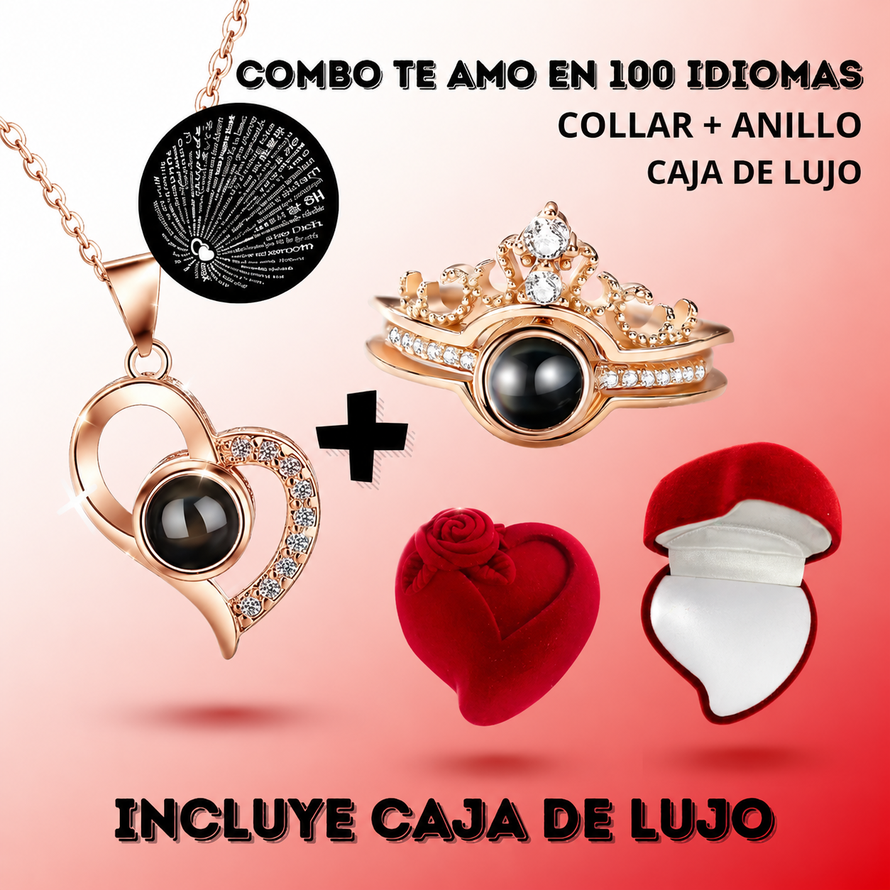 Anillo Te Amo 100 Idiomas Cajaregalo